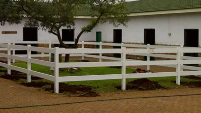 pvc post rail horse rail ranch or paddock fence